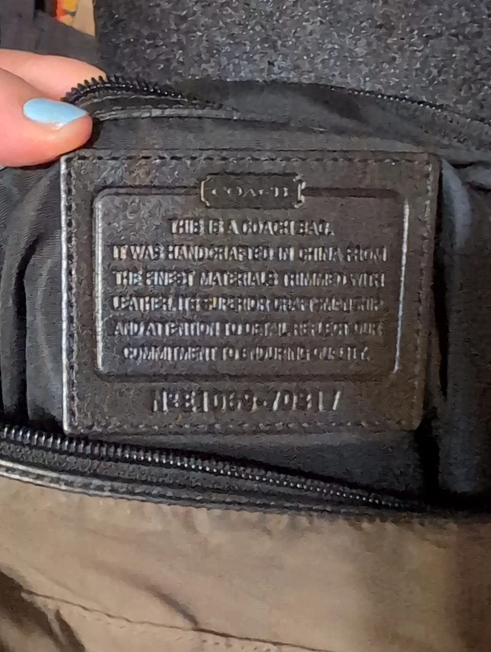 Men's Coach Nylon Army Green  Crossbody Shoulder Bag with Black Trim